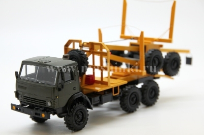 Изображение SCALE 1/43 Лесовоз РИАТ (К-43114) с прицепом-роспуском хаки