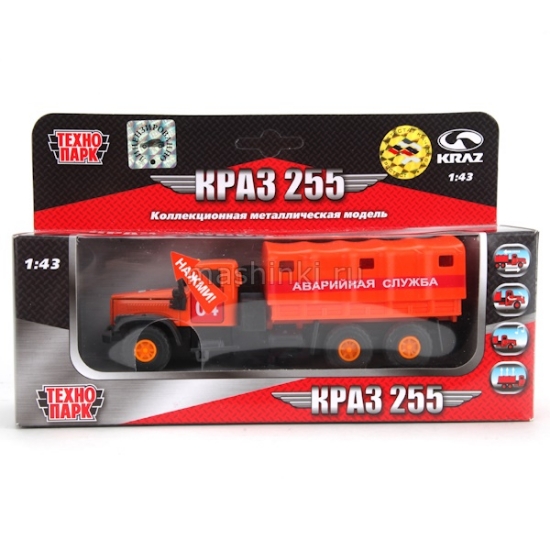 Изображение ТЕХНОПАРК 1/50 КРАЗ-255 Аварийная служба инерц. (свет, звук)
