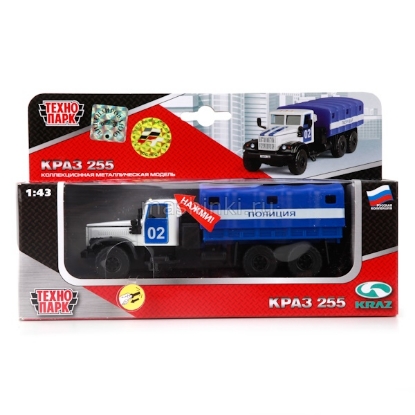 Изображение ТЕХНОПАРК 1/50 КРАЗ-255 Полиция инерц. (свет, звук)
