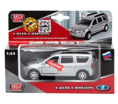 Изображение ТЕХНОПАРК 1/32 LADA Largus универсал (свет, звук) серебристый