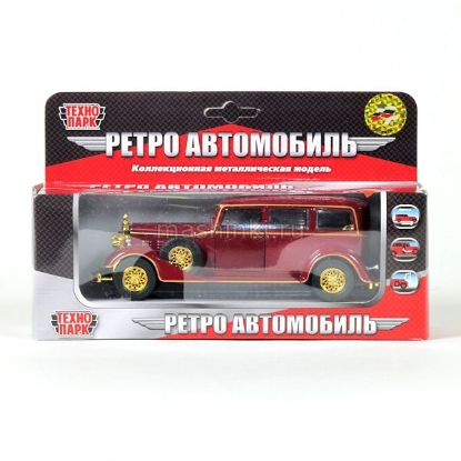 Изображение ТЕХНОПАРК 1/32 Лимузин РЕТРО (свет, звук) инерц. бордовый