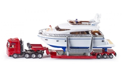 Изображение SIKU 1/87 MAN тягач красный + яхта, фигурки