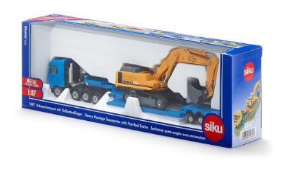 Изображение SIKU 1/87 MAN грузовик-тягач с экскаватором Liebherr