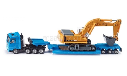 Изображение SIKU 1/87 MAN грузовик-тягач с экскаватором Liebherr