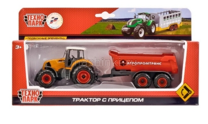 Изображение ТЕХНОПАРК Трактор с прицепом АГРОПРОМТРАНС металл. в ассорт.