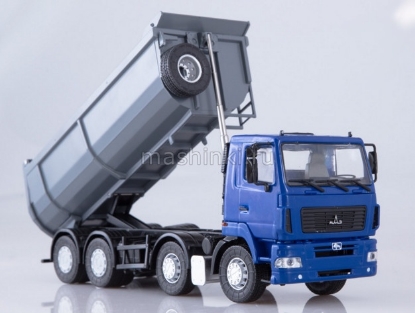 Изображение АИСТ 1/43 Минский-6516 самосвал U-образный кузов синий/серый