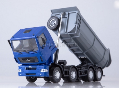 Изображение АИСТ 1/43 Минский-6516 самосвал U-образный кузов синий/серый
