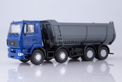 Изображение АИСТ 1/43 Минский-6516 самосвал U-образный кузов синий/серый