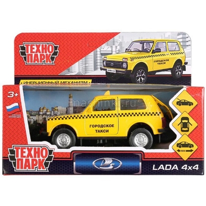 Изображение ТЕХНОПАРК LADA 4x4 (ВАЗ-2121 НИВА) такси 12 см желтый