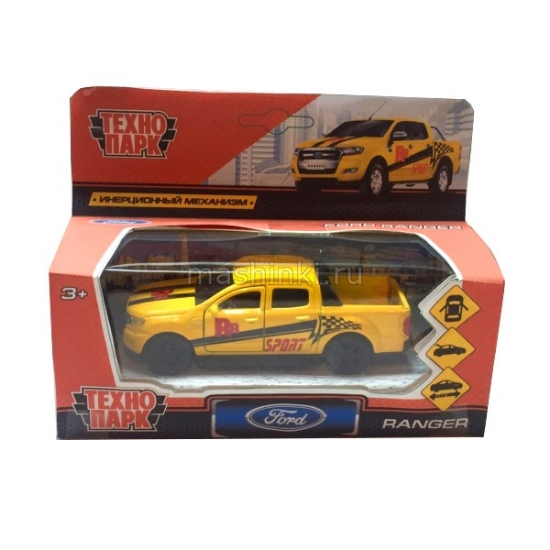 Изображение ТЕХНОПАРК FORD Ranger пикап Cпорт 12 см желтый
