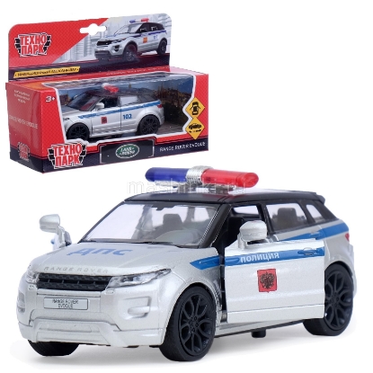Изображение ТЕХНОПАРК LAND ROVER Range Rover Evoque Полиция ДПС 12 см серебристый