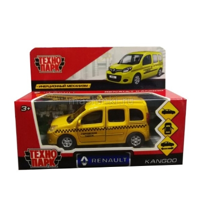 Изображение ТЕХНОПАРК RENAULT Kangoo такси 12 см желтый