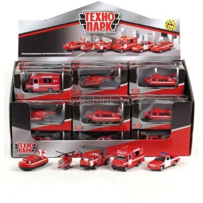 Изображение ТЕХНОПАРК 1/72 Пожарная машина металл. 7,5 см в ассорт.