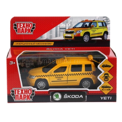 Изображение ТЕХНОПАРК SKODA Yeti такси 12 см желтый