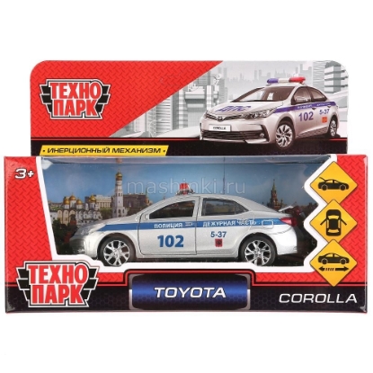Изображение ТЕХНОПАРК TOYOTA Corolla Полиция 12 см серебристый