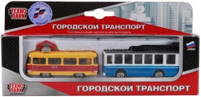 Изображение ТЕХНОПАРК Набор Городской транспорт: 2 модели в ассорт.