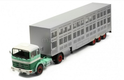 Изображение IXO 1/43 MERCEDES-BENZ LPS 1632 c п/прицепом-скотовозом 1970
