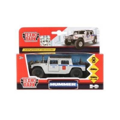Изображение ТЕХНОПАРК HUMMER H1 пикап Полиция 12 см серебристый