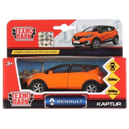 Изображение ТЕХНОПАРК RENAULT Kaptur 12 см черно-оранжевый