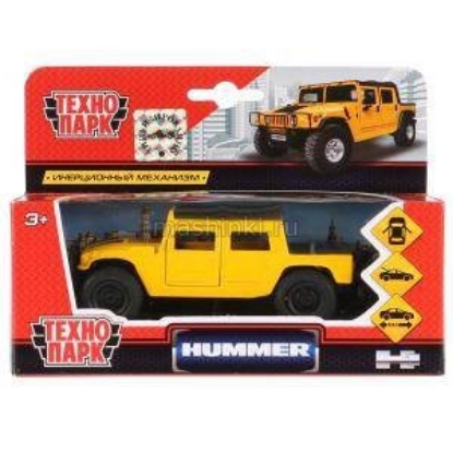 Изображение ТЕХНОПАРК HUMMER H1 пикап 12 см желтый