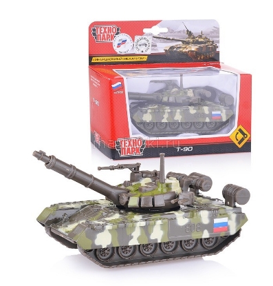 Изображение ТЕХНОПАРК Танк T-90 металл. 12 см хаки