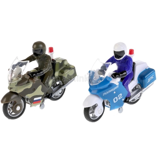 Изображение ТЕХНОПАРК Мотоцикл ДПС/ВС 7 см с фигуркой в ассорт.