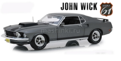Изображение HIGHWAY 61 1/18 FORD Mustang BOSS 429 1969 (к/ф Джон Уик)
