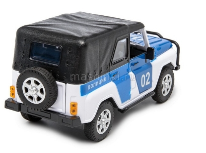 Изображение АВТОПАНОРАМА 1/24 УАЗ-469 Полиция (свет, звук) бело-синий