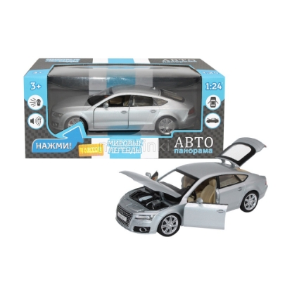 Изображение АВТОПАНОРАМА 1/24 AUDI A7 (свет, звук) серебристый, красный