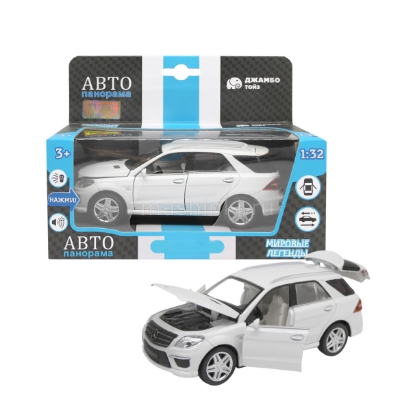 Изображение АВТОПАНОРАМА 1/32 MERCEDES-BENZ ML63 AMG (свет, звук) белый