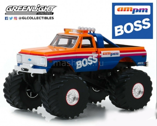 Изображение GREENLIGHT 1/43 CHEVROLET K-10 Monster Truck AM/PM Boss 1972 (колеса 66 дюймов)