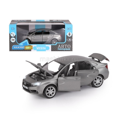 Изображение АВТОПАНОРАМА 1/24 LADA Vesta седан (свет, звук) серый