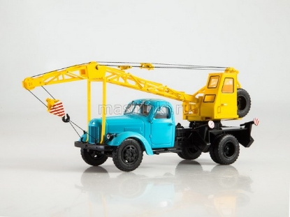 Изображение АИСТ 1/43 ЛАЗ-690 (164) автокран сине-желтый