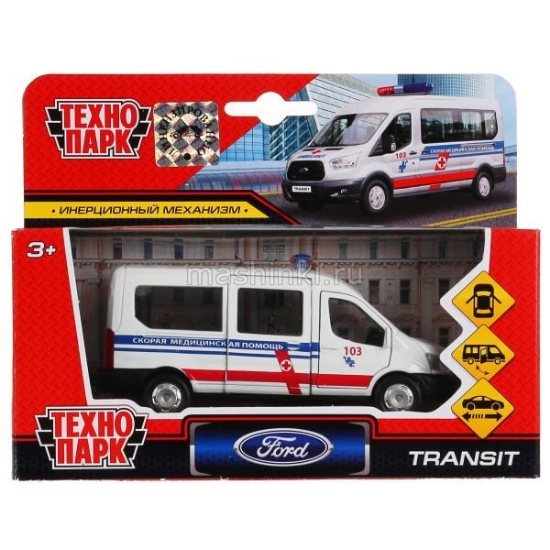 Изображение ТЕХНОПАРК FORD Transit Скорая медпомощь 12 см белый