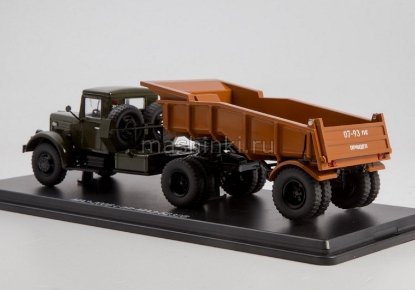 Изображение SSM 1/43 Минский-200В с полуприцепом Минский-5232В хаки-оранжевый