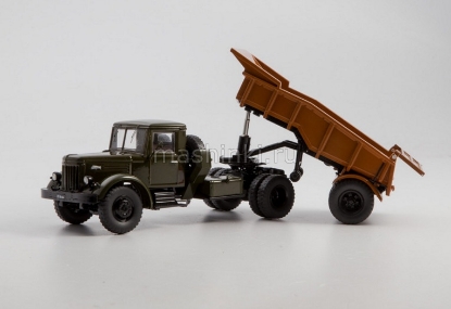 Изображение SSM 1/43 Минский-200В с полуприцепом Минский-5232В хаки-оранжевый