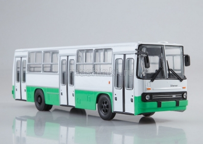 Изображение НАШИ АВТОБУСЫ-25 1/43 Автобус ИКАРУС-260.06 бело-зеленый (19.06.2021)