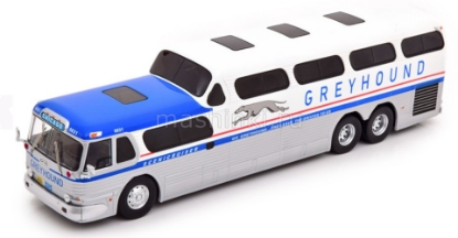 Изображение IXO 1/43 GMC Scenicruiser Greyhound автобус 1956 white/silver