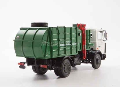 Изображение АИСТ 1/43 МКМ-35 (5337) мусоровоз с манипулятором серо-зеленый