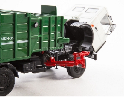 Изображение АИСТ 1/43 МКМ-35 (5337) мусоровоз с манипулятором серо-зеленый