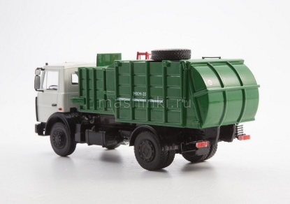 Изображение АИСТ 1/43 МКМ-35 (5337) мусоровоз с манипулятором серо-зеленый