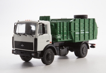 Изображение АИСТ 1/43 МКМ-35 (5337) мусоровоз с манипулятором серо-зеленый