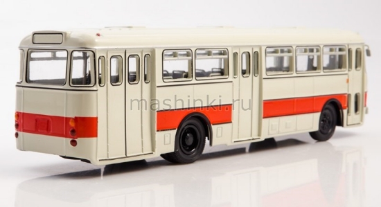 Изображение НАШИ АВТОБУСЫ-38 1/43 Автобус ИКАРУС-556 белый красная полоса (20.06.2022)