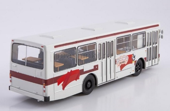 Изображение НАШИ АВТОБУСЫ-СПЕЦ-09 1/43 Автобус ЛАЗ-4969 бело-красный (01.10.2023)