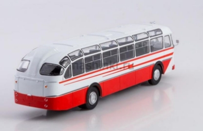 Изображение НАШИ АВТОБУСЫ-62 1/43 Автобус ЛАЗ-699А Турист-2 красно-белый (23.09.2024)