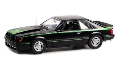 Изображение GREENLIGHT 1/18 FORD Mustang Cobra 1980 black/ green cobra hood graphics
