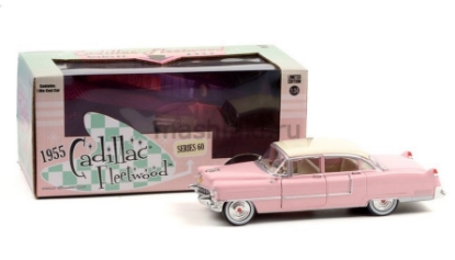 Изображение GREENLIGHT 1/24 CADILLAC Fleetwood Series 60 1955 pink with white roof