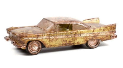 Изображение GREENLIGHT 1/24 PLYMOUTH Belvedere Oklahoma Tulsarama Underground Vault 1957 Unearthing Desert Gold and Sand Dune white