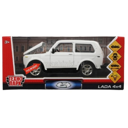 Изображение ТЕХНОПАРК 1/24 ВАЗ-2121 НИВА/NIVA LADA 4х4 17 см (свет, звук) белый
