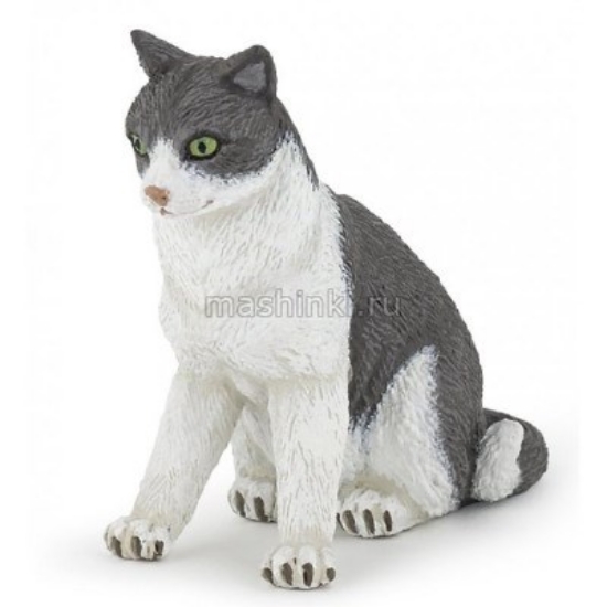 Изображение PAPO Кошка: кот сидящий черно-белый